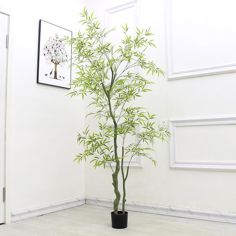 彷真竹子造景室内装饰隔断客厅屏风假绿植盆栽大型植物组合富贵竹