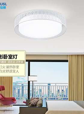 LED吸顶灯圆形卧室灯 现代简约铁艺阑珊客厅灯具书房家居灯饰厂家