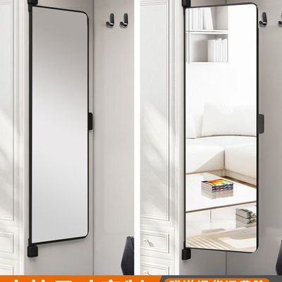 衣柜镜子旋转穿衣镜试衣全身折叠平开门内置内装隐形对开门贴柜门