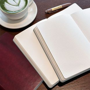 复古烫金软皮本A5横线本厚记事本笔记本方格空白工作