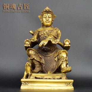 黄铜二郎神摆件真君杨戬全铜工艺品家居装饰品客厅水利办公室摆设