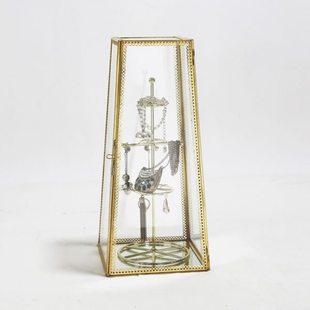 铜边框镶嵌磨边玻璃盒欧式珠饰品展示玻璃罩珠收纳盒展示盒