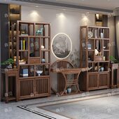 书架摆件实木家用架博古架架陈列柜玄关柜新中式 多宝阁办公室隔断