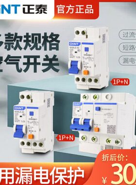 +2P带漏保161P断路器空开63A空气开关N漏电~两极家用 A漏电保护器