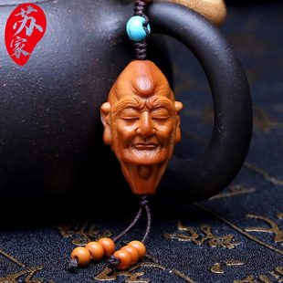 橄榄核单籽长眉罗汉核雕单颗粒文玩手把件纯手工雕刻吊坠项坠男女