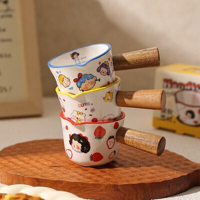 杯陶瓷奶罐萃取微波炉奶韩式可汁酱杯盅壶咖啡奶量杯带小刻度加热