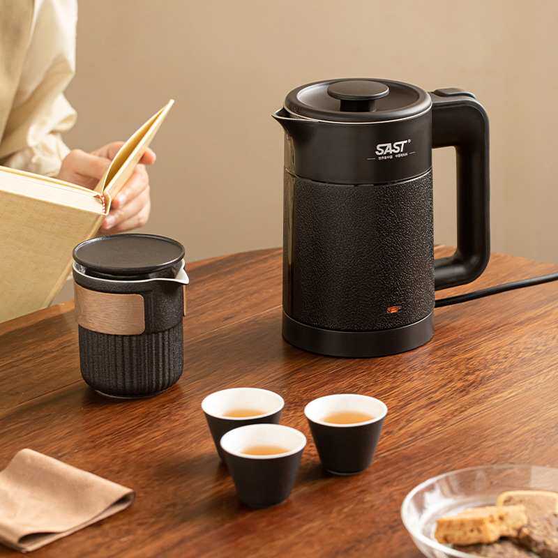 电热水壶小型旅行茶具随手泡茶器快客杯一壶三杯户外便携茶具套组