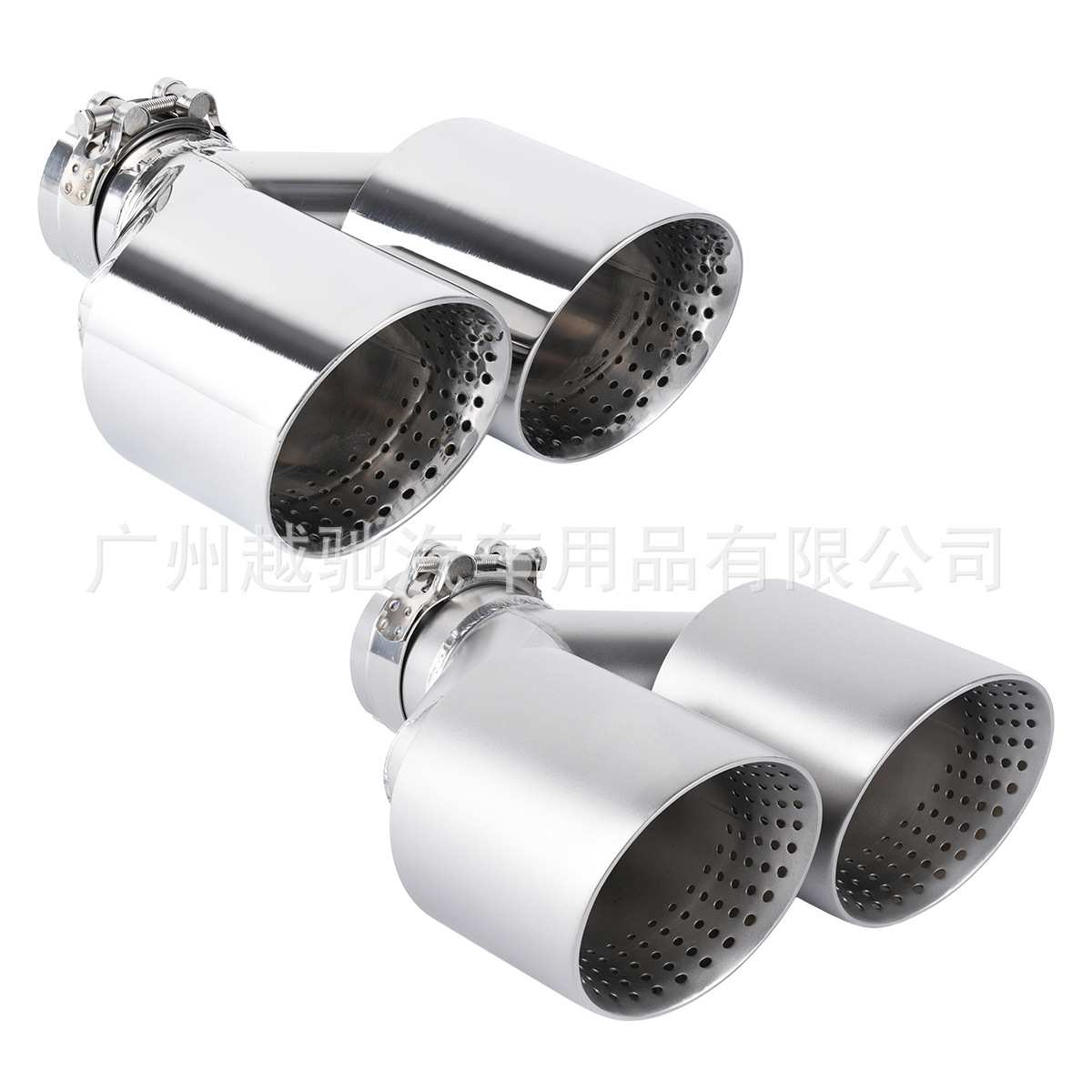 汽车改装AK天蝎带孔网眼双层焊边通用不锈钢消声器一出二排气尾管