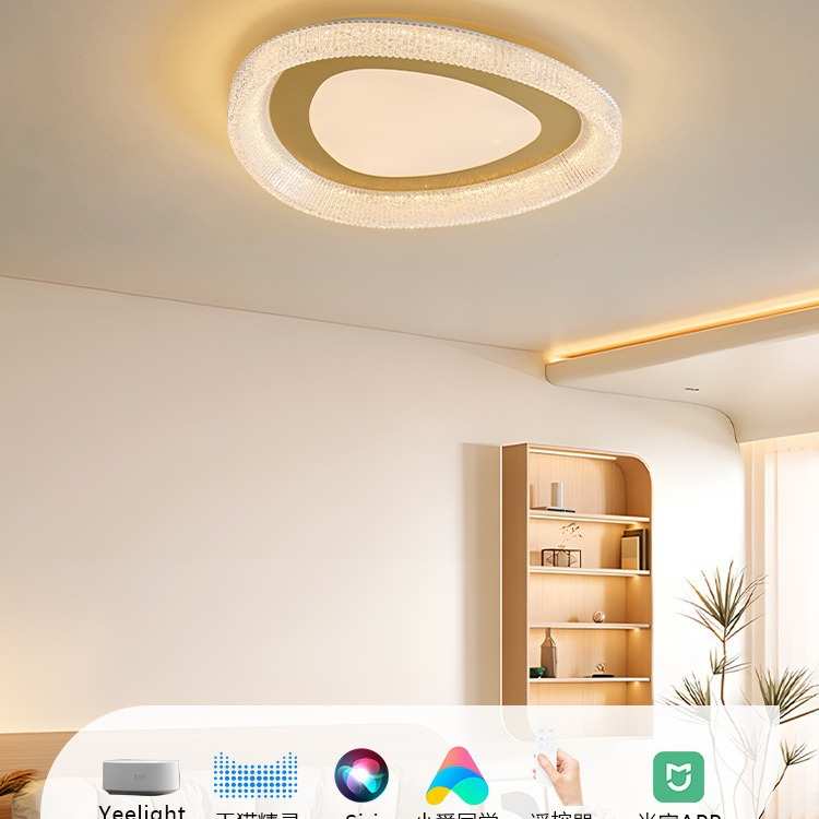 跨境意式圆形轻奢简约现代吸顶灯主卧室灯大气全光谱护眼书房灯具