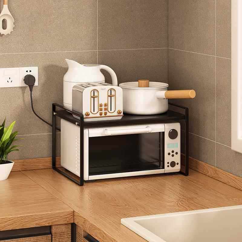 厨房二层微波炉置物架台面多层台上收纳灶台调料品架子多功能双