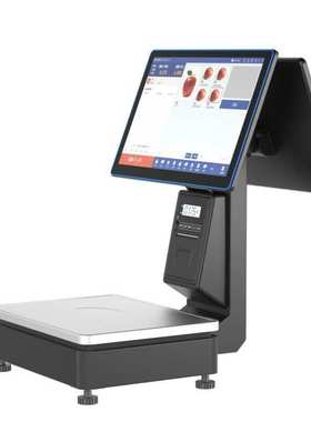 Ai智能识别称重收银秤新蜜AB-1691T收银一体机触摸双屏散称收款机