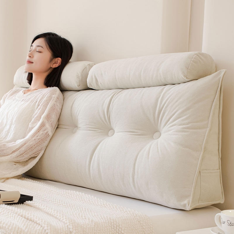 新款三角靠垫床头靠背枕榻榻米软包防撞靠枕床上玩U手机软垫可拆