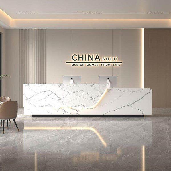 简约烤漆公司前台接待台酒店服务台美容院吧台大理石办公室前台桌,商业/办公家具,接待台,淘宝优惠券,粉丝福利购,淘宝优惠卷