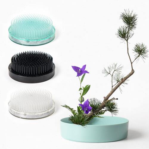 工具加重中式墨塑料器插花神器插花底座蓝花器固定日式合金 剑山