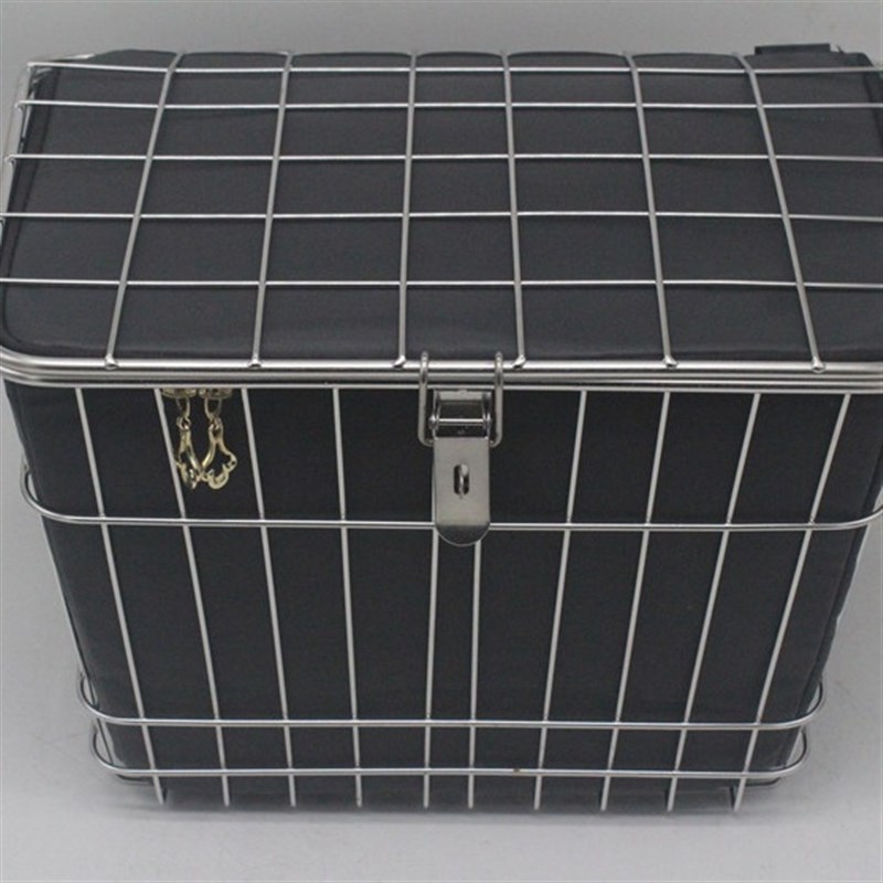 不锈钢自行车电动车篮带盖t加粗车筐中小号折叠车篓单车菜篮子运