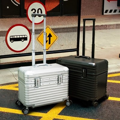 全铝镁合金摄影拉杆箱上翻盖18寸可登机长箱男生女W器材收纳行李