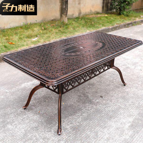 露子家具餐台长桌力铸桌子桌餐桌欧式户外铝天庭院单花园休闲