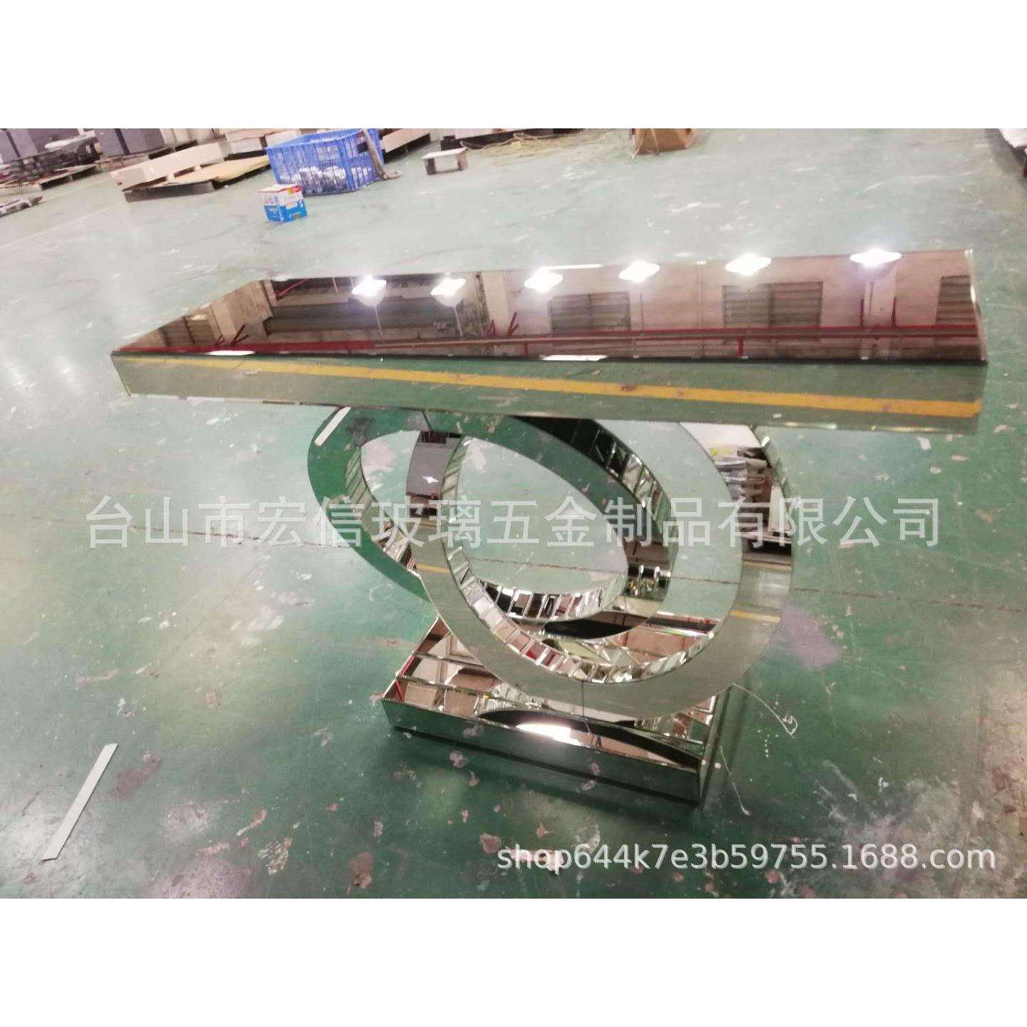 美式镜面供桌书案台玄关桌子置物台后现代客厅玻璃小茶几厂家直销
