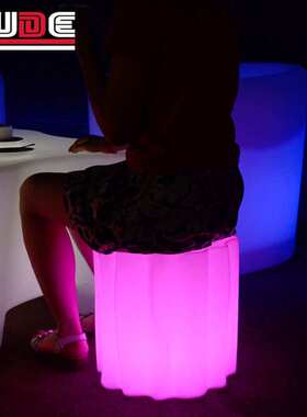 厂家 创意树干椅子发光户外无线LED七彩遥控充电滚塑椅子防水