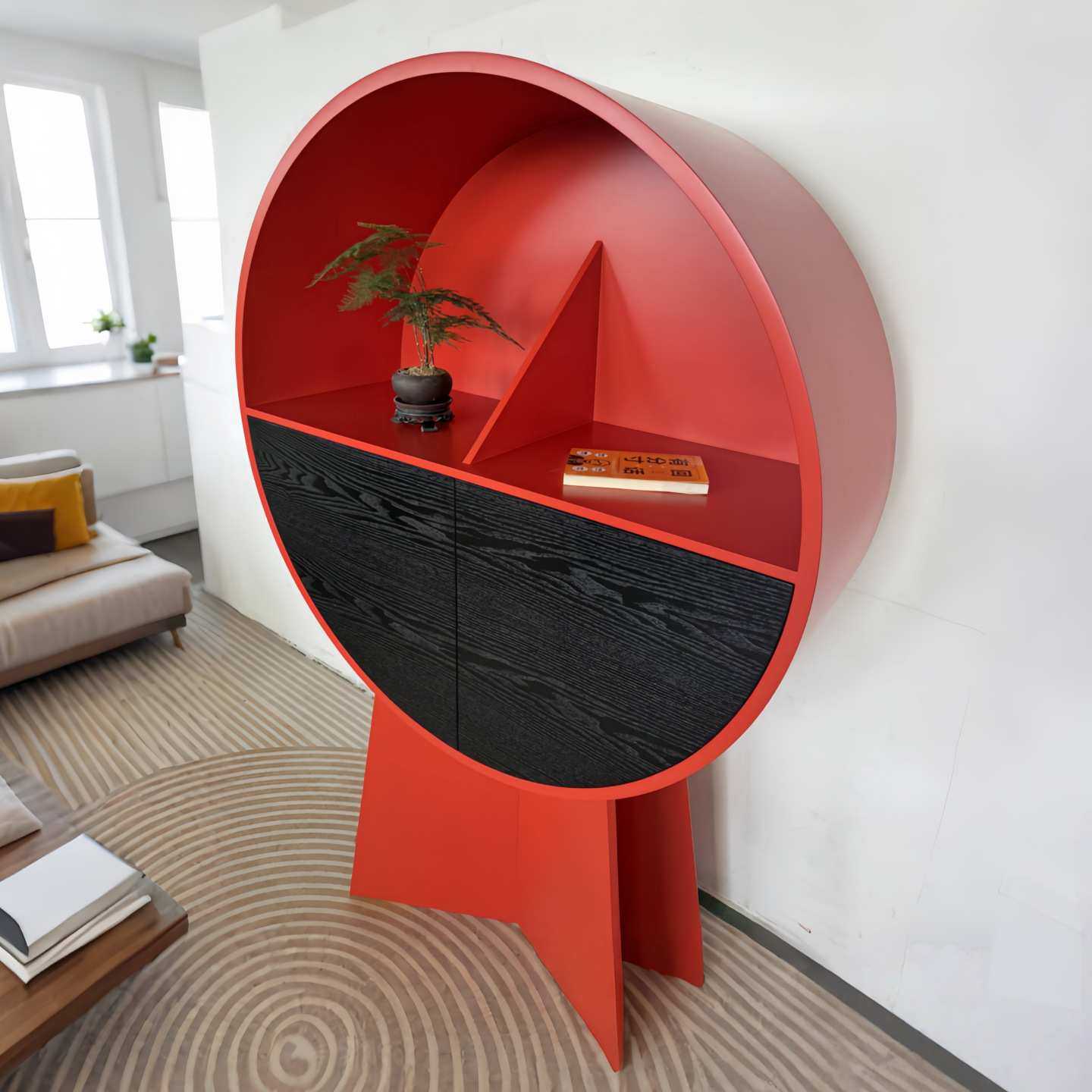 北欧烤漆书柜书架网红艺术玄关装饰柜简约现代储物柜大师设计案台