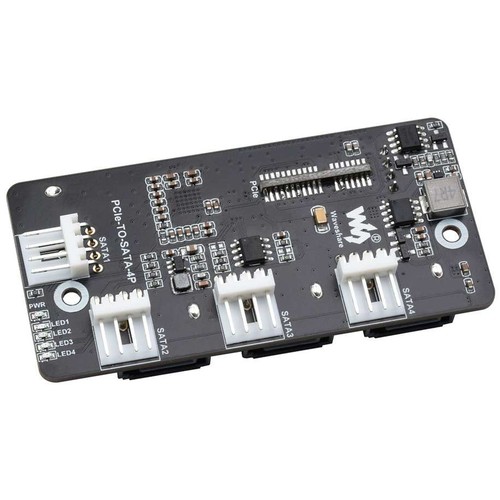 微雪 PCI-E转四路SATA3.0扩展卡 6Gbps高速SATA接口 支持CM4