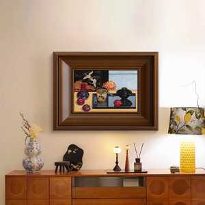 《吉庆祥和》新中式中古风餐厅装饰画法式中国风客厅卧室床头挂画