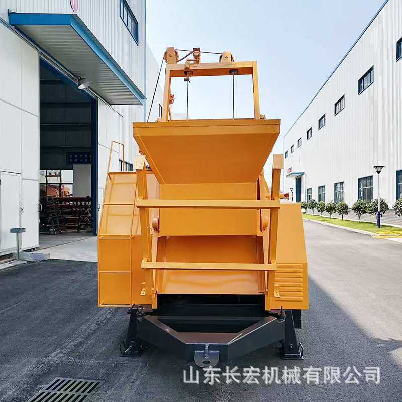 混凝土搅拌泵送一体机爬斗搅拌机滚筒搅拌机爬斗全自动上料搅拌机