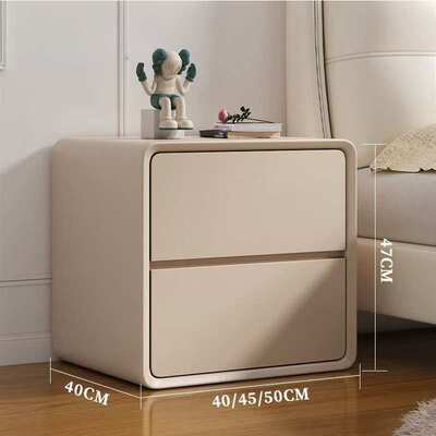 实木床头柜简约安装现代小型轻奢高级新款奶油卧室收纳家用床边柜