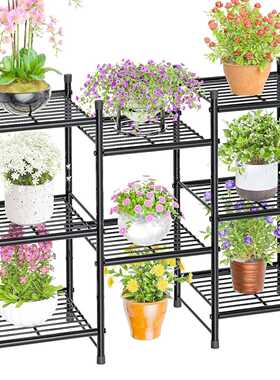 金属 植物 支架 多肉绿罗 花盆架室内室外,重型大号 3 层 植物架