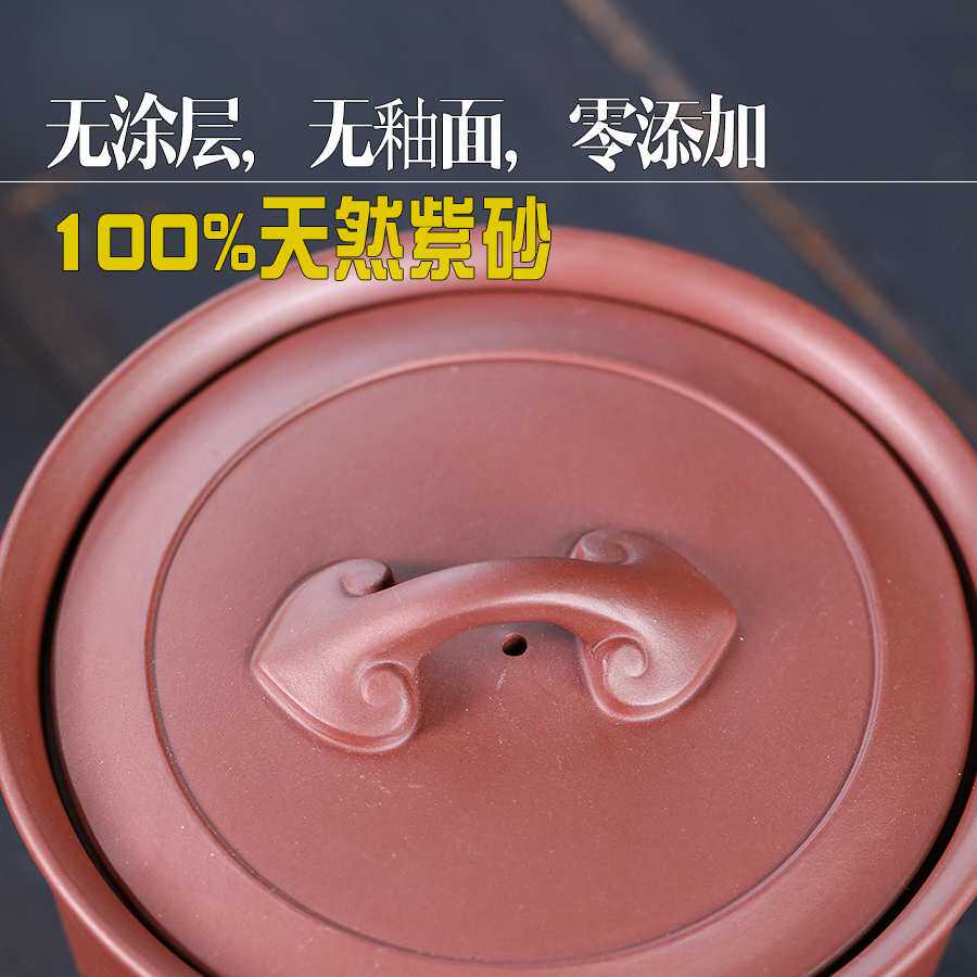 无釉紫砂炖盅隔水炖家用带盖汤炖汤罐汤盅陶瓷煨汤大2人内胆瓦罐