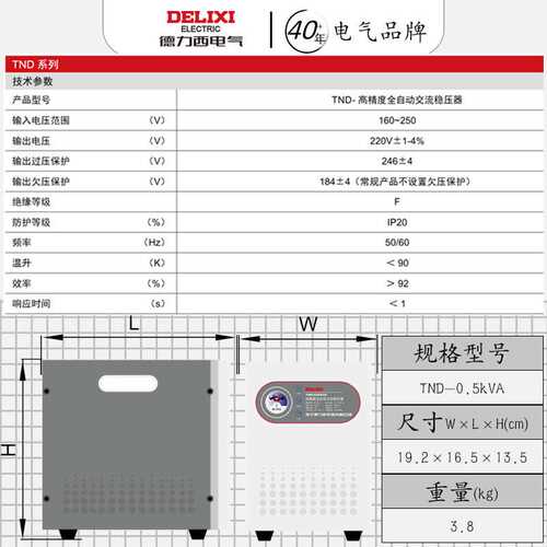 德力西交流稳压器 TND 0.5KVA(单相)TNDP5 高精度全自动稳压器