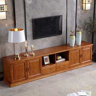 实木电视柜组合墙柜客厅家用两米2.2米2.4米加高款收纳储物矮柜