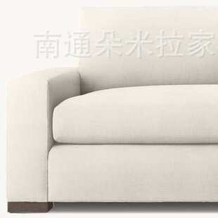 RH原单法式乡村实木家具亚麻布艺羽绒双人沙发美式简约现代设计