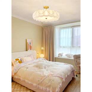 北欧风主卧室吸顶灯现代简约餐厅灯具法式轻奢创意圆形房间灯具