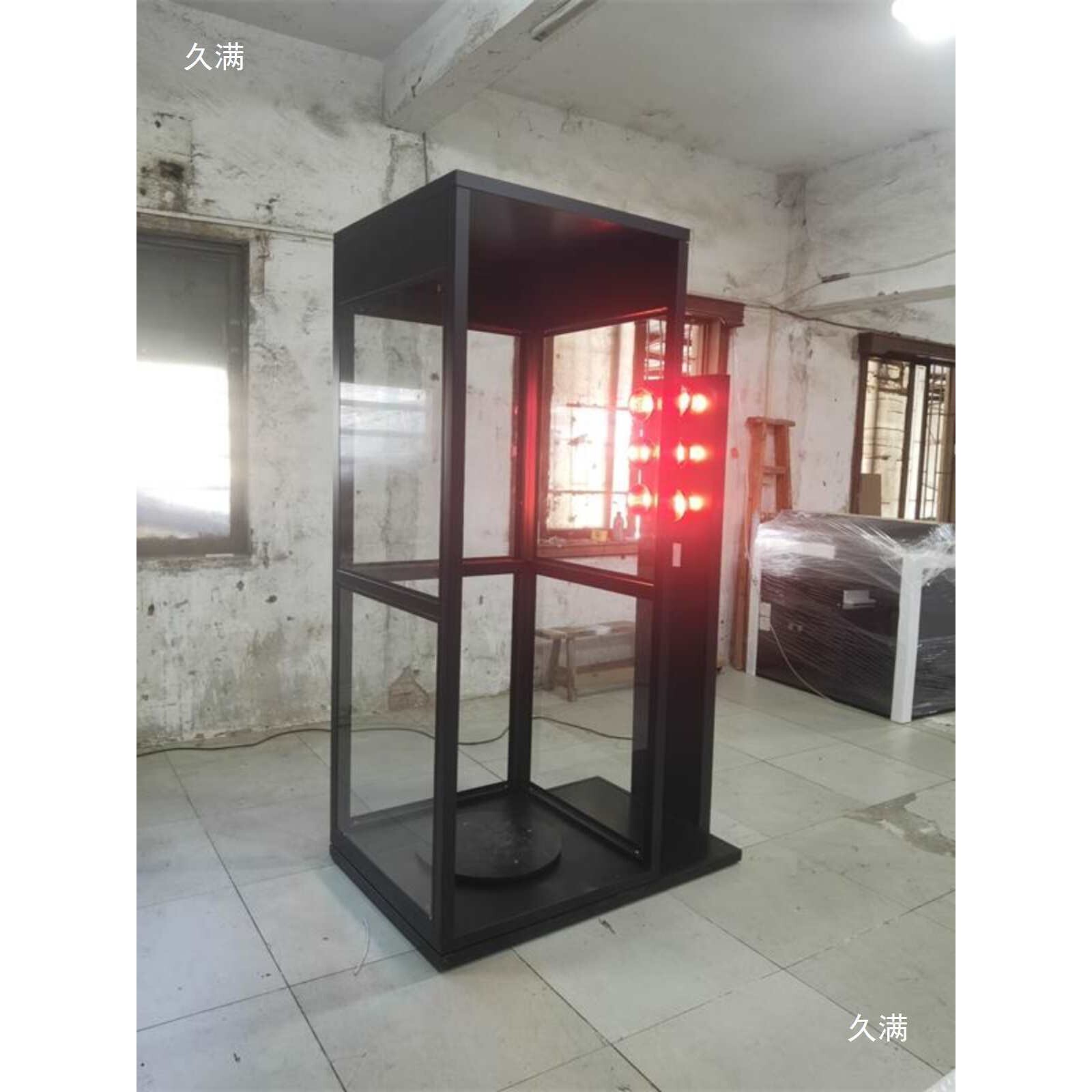 铁质烤漆四边形六边形旋转展架汽车太阳膜展示柜玻璃隔热膜体验仓