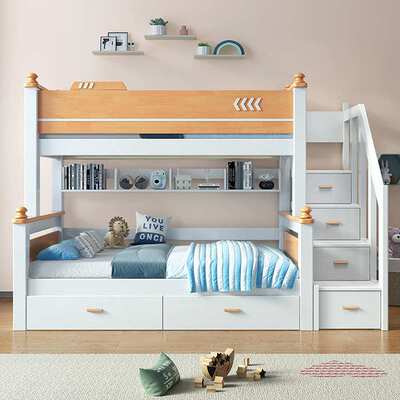 橡木上下床双层床多功能组合子母床全实木宿舍上下铺木床儿童床