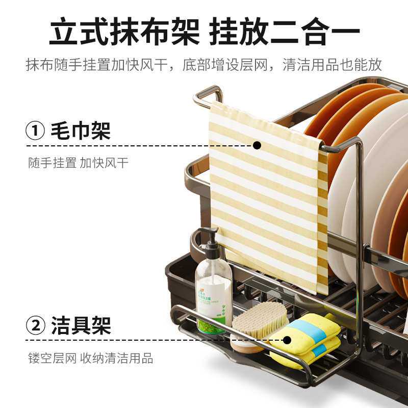 厨房碗碟碗筷收纳架水槽台面置物架碗架盘子沥水架放碗盘收纳盒子