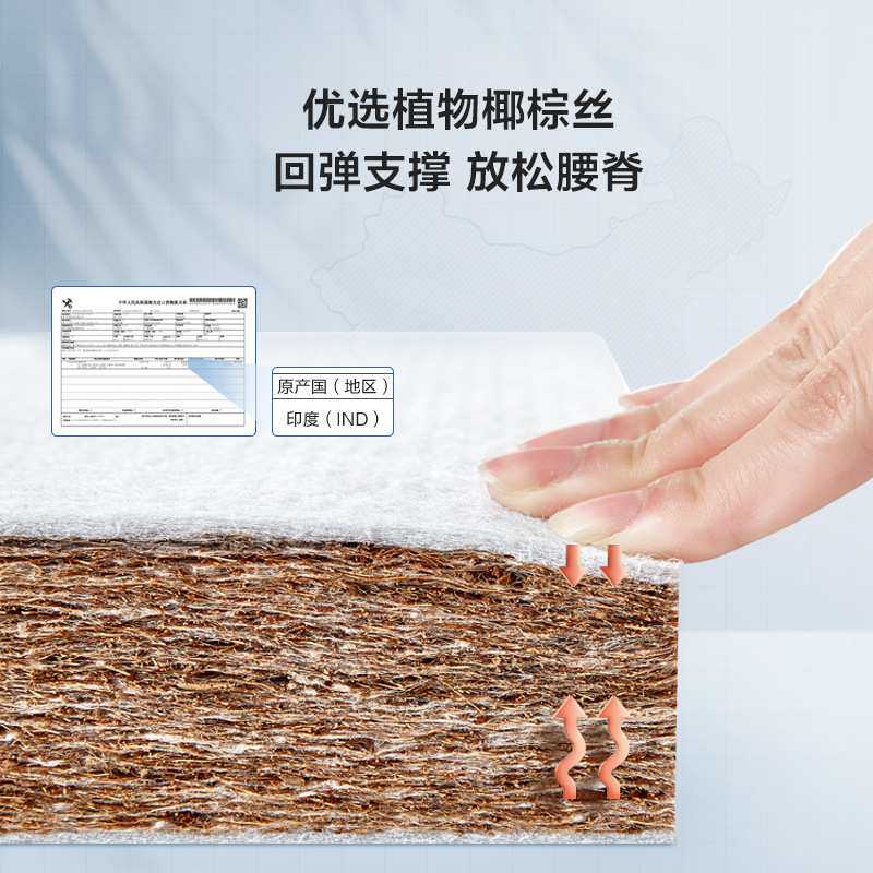 家居木业环保椰棕床垫双人棕榈垫1.8m护脊硬垫加厚榻榻米