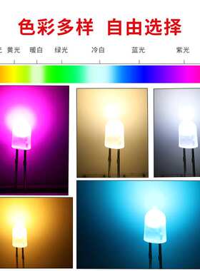 504椭圆雾状短脚粉红暖白金黄冰蓝白光高亮LED灯珠直插发光二极管