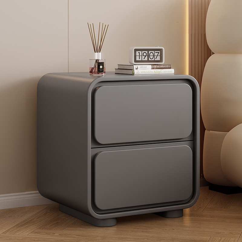 奶油风床头柜简约现代小型卧室实木床边柜子2024新款感收纳柜