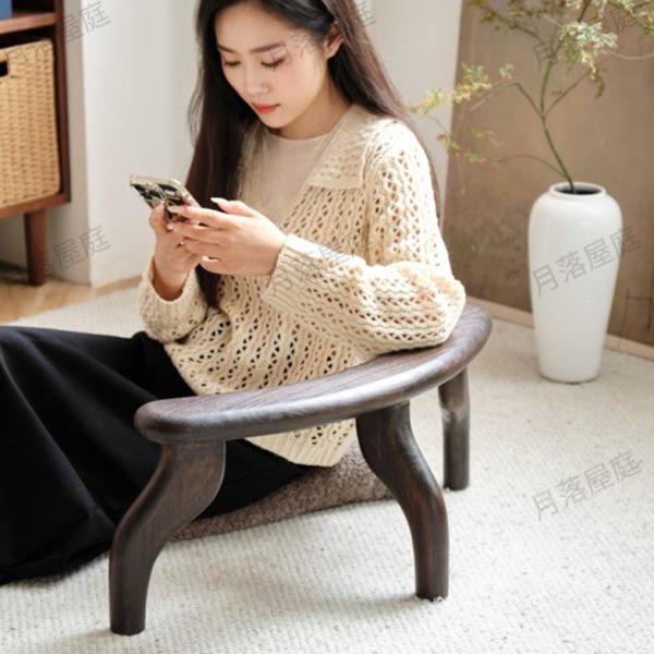 实木三足凭几中式凭几榻榻米扶手盘坐小凭几炕几古代床上木凭几