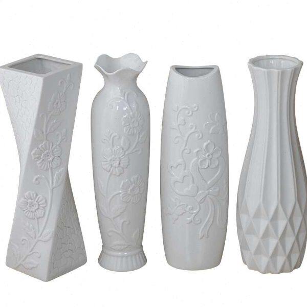 白色陶瓷花瓶大 水培插花 客厅摆件 落地酒柜装饰工艺品墙柜 房间