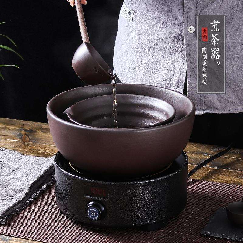 电陶炉煮茶器普洱白茶泡茶器炉柴烧茶碗蒸汽麦饭石养生烧水壶念冬