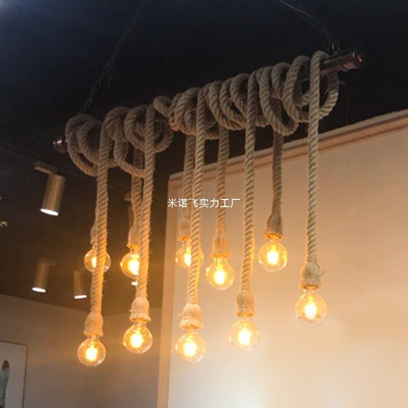 美式复古工业风麻绳吧台吊灯餐厅网咖收银台火锅店橱窗服装店吊灯