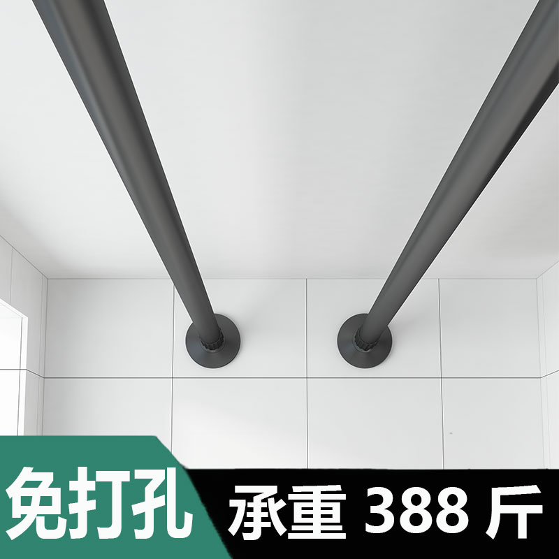 阳台晾衣神器免打孔晾衣杆伸缩室内晒晾衣架隐形晾衣Y绳家用凉衣