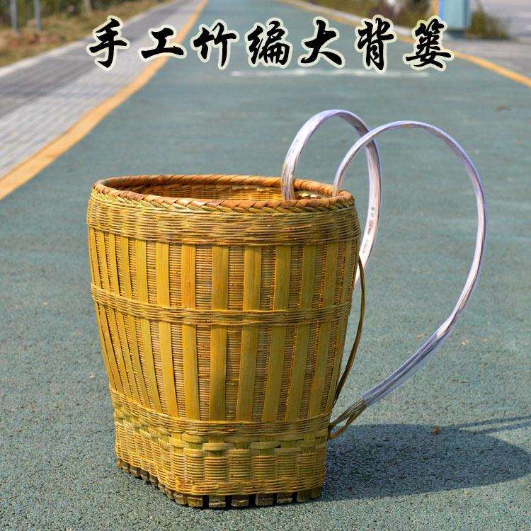 背篓竹编家用大号后背式采摘买菜竹筐收纳筐背篼成人采蘑菇筐
