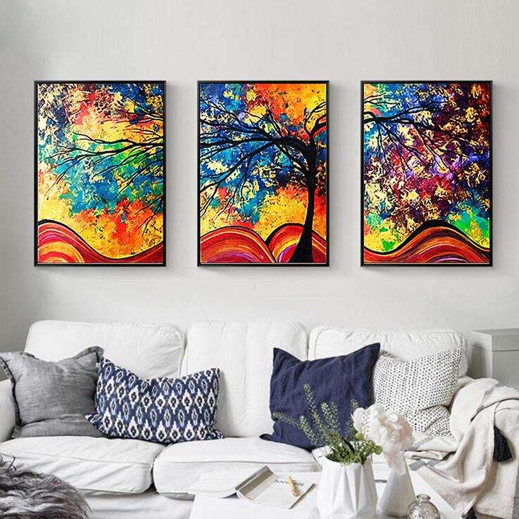 新款简约现代抽象发财树客厅艺术壁画玄关走廊卧室挂画客厅装饰画