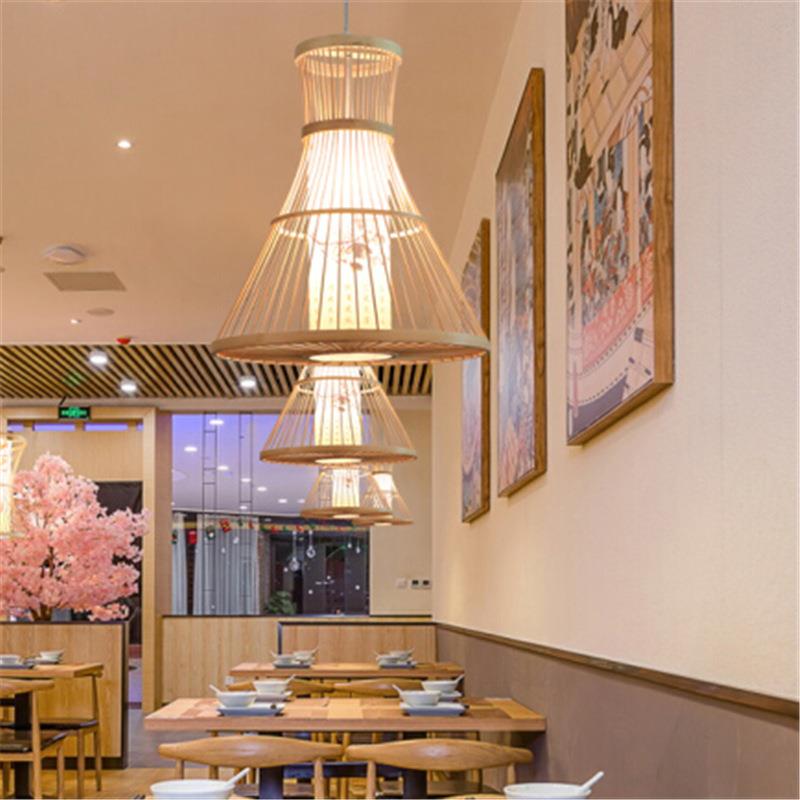 新中式竹编现代田园风格客厅餐厅吊灯具日式茶室榻榻米竹艺吊灯