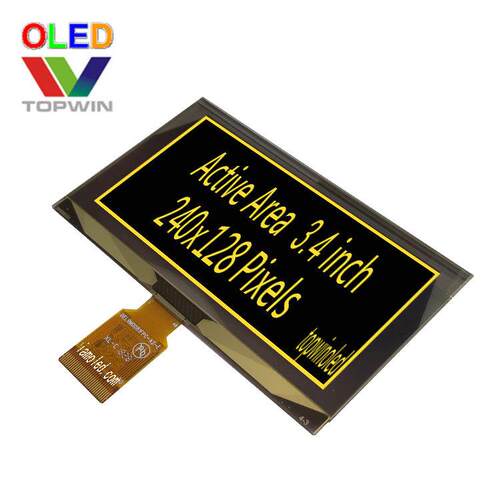 3.4寸黄光绿光oled显示屏QG-4028ASxxIG01黄色绿色OLE9M0081-G
