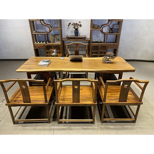 实木大板整块原木茶桌茶台胡桃木办公桌餐桌书桌画案原木